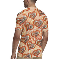 Punch The Monkey Rugby Jersey We Love You Seamless Heart Style Orange