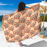 Punch The Monkey Sarong We Love You Seamless Heart Style Orange