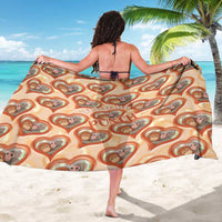 Punch The Monkey Sarong We Love You Seamless Heart Style Orange