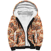 Punch The Monkey Sherpa Hoodie We Love You Seamless Heart Style Orange
