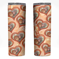 Punch The Monkey Skinny Tumbler We Love You Seamless Heart Style Orange