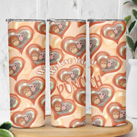 Punch The Monkey Skinny Tumbler We Love You Seamless Heart Style Orange