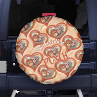 Punch The Monkey Spare Tire Cover We Love You Seamless Heart Style Orange