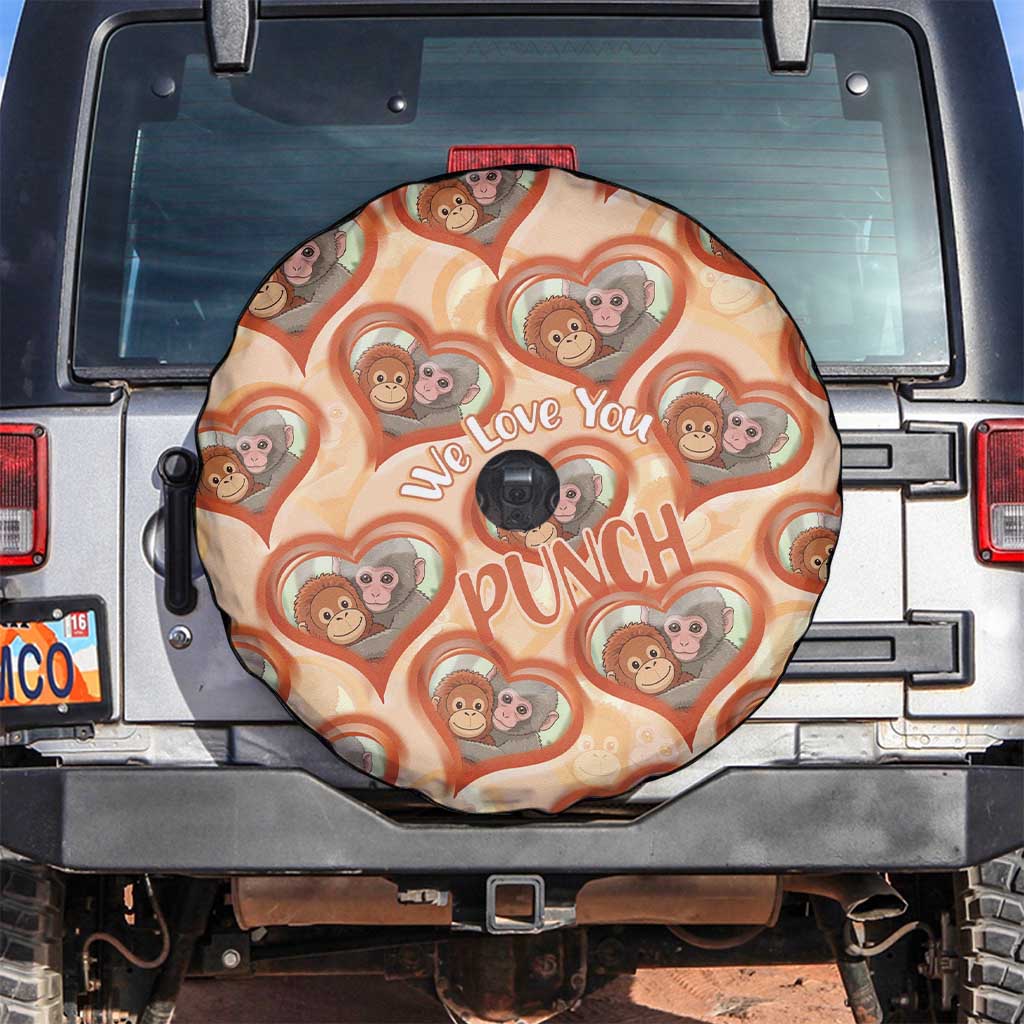 Punch The Monkey Spare Tire Cover We Love You Seamless Heart Style Orange
