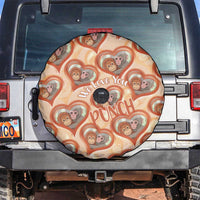 Punch The Monkey Spare Tire Cover We Love You Seamless Heart Style Orange