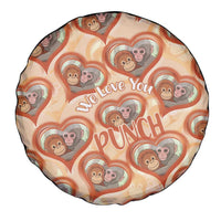 Punch The Monkey Spare Tire Cover We Love You Seamless Heart Style Orange
