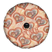 Punch The Monkey Spare Tire Cover We Love You Seamless Heart Style Orange