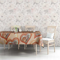 Punch The Monkey Tablecloth We Love You Seamless Heart Style Orange