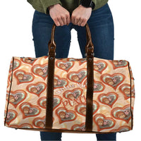 Punch The Monkey Travel Bag We Love You Seamless Heart Style Orange