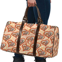 Punch The Monkey Travel Bag We Love You Seamless Heart Style Orange