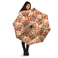 Punch The Monkey Umbrella We Love You Seamless Heart Style Orange