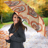 Punch The Monkey Umbrella We Love You Seamless Heart Style Orange