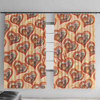 Punch The Monkey Window Curtain We Love You Seamless Heart Style Orange