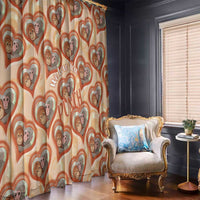 Punch The Monkey Window Curtain We Love You Seamless Heart Style Orange