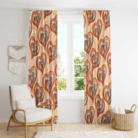 Punch The Monkey Window Curtain We Love You Seamless Heart Style Orange
