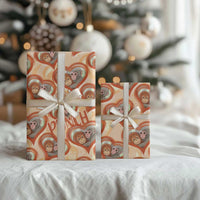 Punch The Monkey Wrapping Paper We Love You Seamless Heart Style