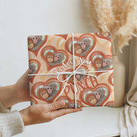 Punch The Monkey Wrapping Paper We Love You Seamless Heart Style
