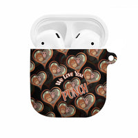 Punch The Monkey AirPods Case We Love You Seamless Heart Style Black