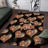 Punch The Monkey Area Rug We Love You Seamless Heart Style Black