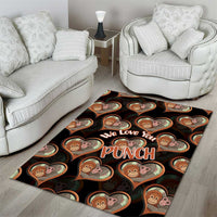 Punch The Monkey Area Rug We Love You Seamless Heart Style Black