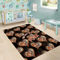 Punch The Monkey Area Rug We Love You Seamless Heart Style Black