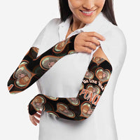 Punch The Monkey Arm Sleeves We Love You Seamless Heart Style Black