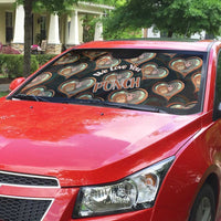 Punch The Monkey Auto Sun Shade We Love You Seamless Heart Style Black