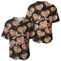 Punch The Monkey Baseball Jersey We Love You Seamless Heart Style Black