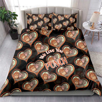Punch The Monkey Bedding Set We Love You Seamless Heart Style Black