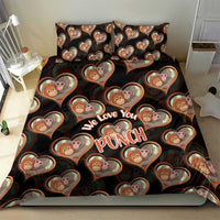 Punch The Monkey Bedding Set We Love You Seamless Heart Style Black