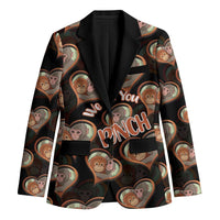 Punch The Monkey Blazer We Love You Seamless Heart Style Black