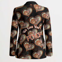 Punch The Monkey Blazer We Love You Seamless Heart Style Black