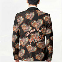 Punch The Monkey Blazer We Love You Seamless Heart Style Black