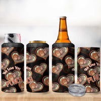 Punch The Monkey 4 in 1 Can Cooler Tumbler We Love You Seamless Heart Style Black