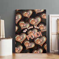 Punch The Monkey Canvas Wall Art We Love You Seamless Heart Style Black