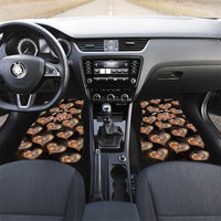 Punch The Monkey Car Mats We Love You Seamless Heart Style Black
