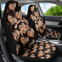 Punch The Monkey Car Seat Cover We Love You Seamless Heart Style Black