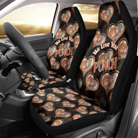 Punch The Monkey Car Seat Cover We Love You Seamless Heart Style Black