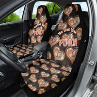 Punch The Monkey Car Seat Cover We Love You Seamless Heart Style Black