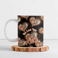 Punch The Monkey Ceramic Mug We Love You Seamless Heart Style Black