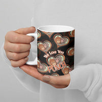 Punch The Monkey Ceramic Mug We Love You Seamless Heart Style Black