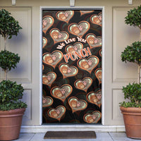 Punch The Monkey Door Cover We Love You Seamless Heart Style Black