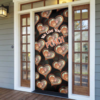 Punch The Monkey Door Cover We Love You Seamless Heart Style Black