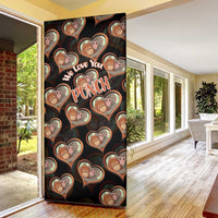 Punch The Monkey Door Cover We Love You Seamless Heart Style Black