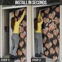 Punch The Monkey Door Cover We Love You Seamless Heart Style Black
