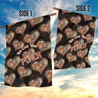 Punch The Monkey Garden Flag We Love You Seamless Heart Style Black
