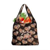 Punch The Monkey Grocery Bag We Love You Seamless Heart Style Black