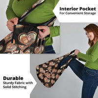 Punch The Monkey Grocery Bag We Love You Seamless Heart Style Black