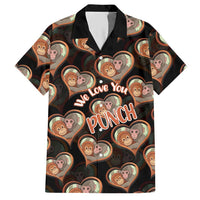 Punch The Monkey Hawaiian Shirt We Love You Seamless Heart Style Black