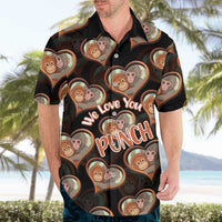 Punch The Monkey Hawaiian Shirt We Love You Seamless Heart Style Black